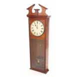 Extremely rare surviving Murday/Reason Manufacturing Co. electric master clock, with long pendulum