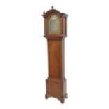 Oak eight day longcase clock, the 12" brass arched dial signed John Price, Chichester to the foliate