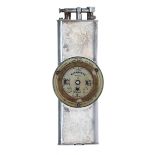 Extremely rare silver cased Dunhill lighter with barometer (2" diameter), the case hallmarked for