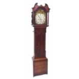 Scottish mahogany eight day longcase clock, the 12" painted arched dial signed James McKenzie,