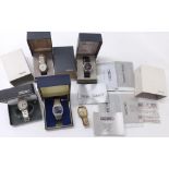 Seiko 5 automatic stainless steel gentleman's bracelet watch (box and tag); together with a Seiko SQ