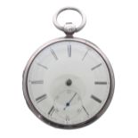 Victorian silver fusee lever pocket watch, London 1841, the movement signed Hen'y Baker,