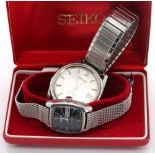 Seiko Sea horse stainless steel gentleman's bracelet watch, ref. 6602-8010, circular silvered dial