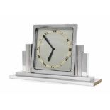 Art Deco small eight day chrome cased swivel mantel clock, 4.5" high