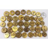 Quantity of fusee lever pocket watch movements mostly for repair (30)