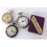 Fetiva gunmetal alarm pocket watch, 54mm (box); together with a Fanfar nickel cased alarm pocket