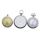 Silver Centre Seconds Chronograph lever pocket watch, London 1881, three quarter plate movement