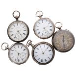 19th century pair cased verge pocket watch and four silver pocket watches for repair (5)