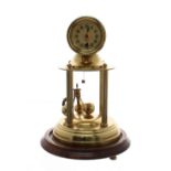 Rare circa 1905 Franz Vossler torsion clock, with drum barrel mounted above four a column