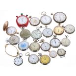 Collection of pocket watches for repair, to include a Jaeger LeCoultre military issue pocket watch
