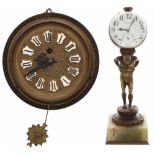 Table globe glass and brass bound timepiece, the white dial signed Russell's, Limited, Paris, with