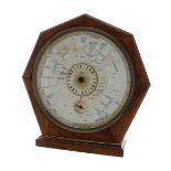 'Willis World Clock', circa 1930, by J H Willis, Norwich in hexagonal walnut case and painted