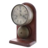 Seth Thomas American Ship's Bells clock, with silvered 6" dial and nickel plated brass case and