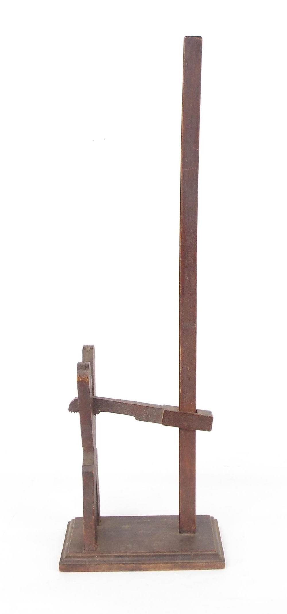 Antique oak stand for clock movement repairing, 22.75" high