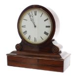 French rosewood drumhead mantel clock, with 4.5" white dial and V.A.P escapement, balance wheel