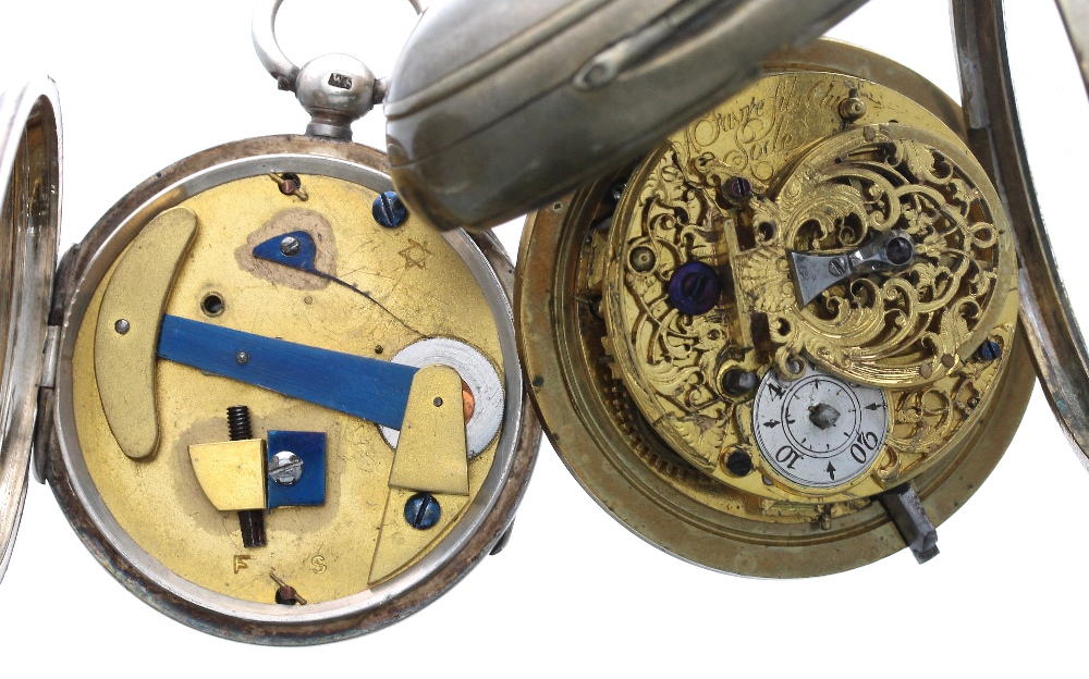 18th century fusee verge pocket watch, the movement signed Favre fils au Locle, with pierced - Image 3 of 3