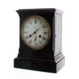 Unusual two train eight day clock with alarm in style of a French slate clock retailed by J Collbran