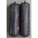 Pair of brass cased longcase clock weights (2)