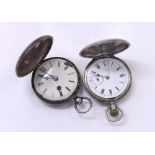 Silver fusee verge hunter pocket watch, the movement signed Josh Thistle, Nether Stowey, no.