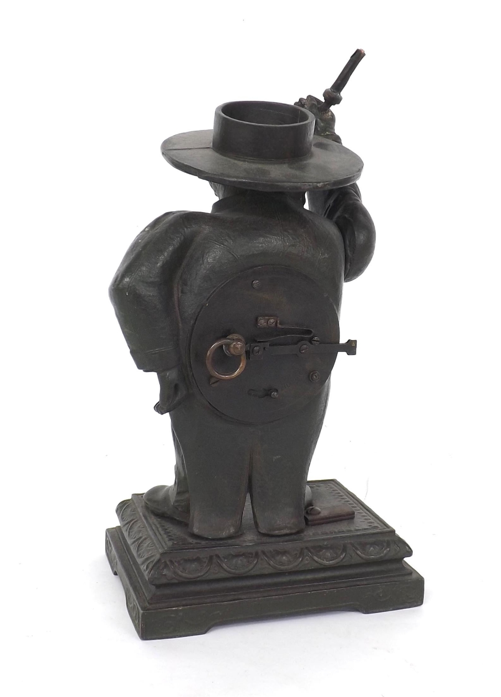 Novelty French figural alarm clock timepiece modelled as Henri de Toulouse-Lautrec, 11" high (at - Image 2 of 2