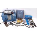 Selection of tools from a watchmaker's workshop to include a Seiko tool, Citizen Multi Tester and