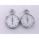 Two chrome cased pocket stopwatches (2)