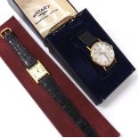 Raymond Weil Geneve Quartz gold plated gentleman's wristwatch, ref. 9007, champagne dial, black