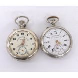 Louis Rosskopf S.A. Patent nickel cased lever pocket watch, 53mm; together with a W. Rosskopf &