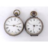 Gala gunmetal alarm pocket watch; together with a further gunmetal alarm pocket watch (2) (both at