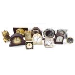 Twelve various small mantel and boudoir clocks (12)