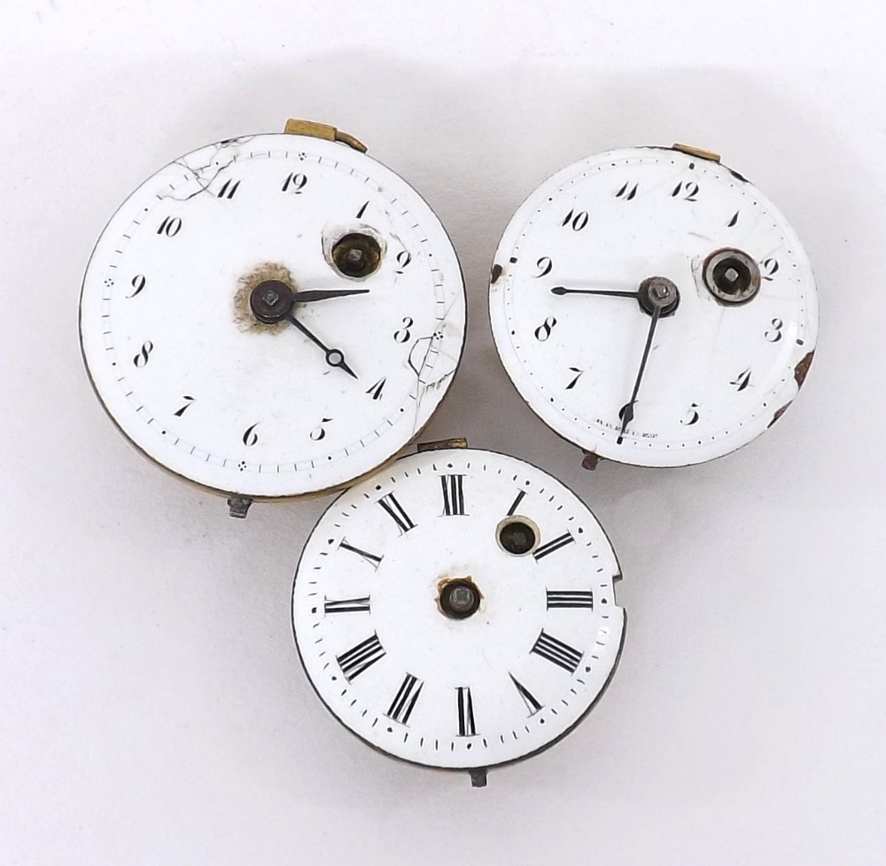 Three fusee verge fob watch movements, one signed Breguet et Paris and a further signed Breguet to - Image 2 of 2