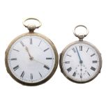 18th century fusee verge pocket watch, the movement signed Favre fils au Locle, with pierced