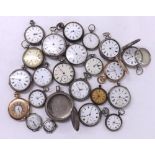 Quantity of assorted pocket watch watches for repair, including silver cased examples