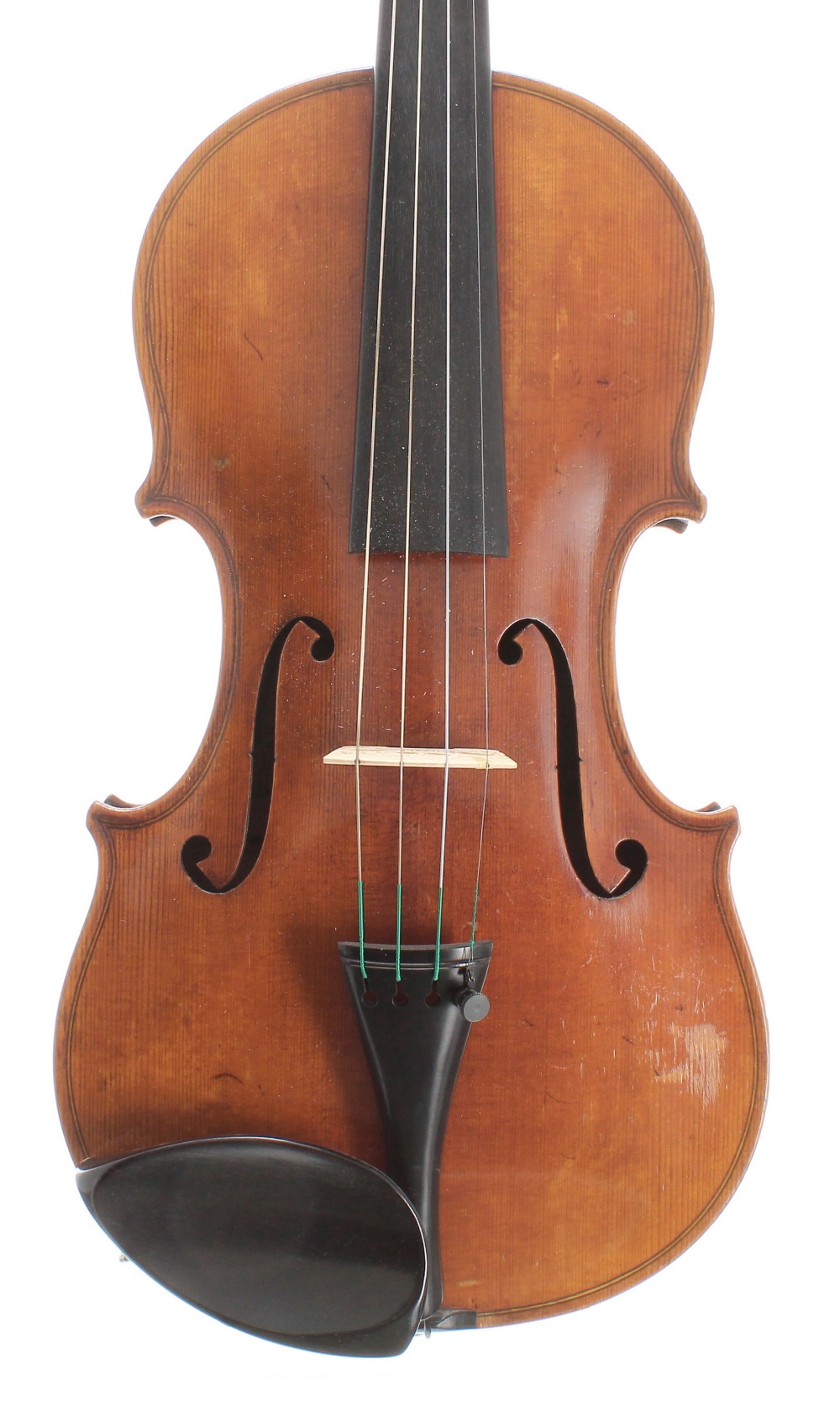 Welsh violin by and labelled J.T. Wooding, 22 Grover Street, Swansea, 35.70cm