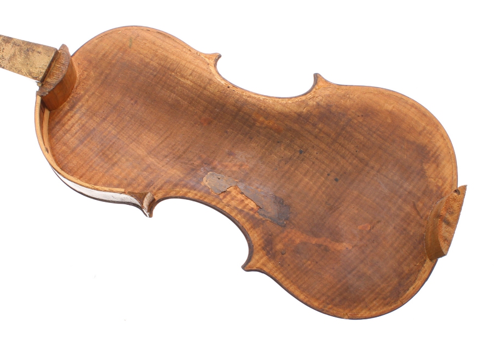 Interesting late 18th/early 19th century English violin in need of restoration and bearing a - Image 4 of 6