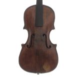 Interesting 7/8 size violin, possibly Italian, after and labelled Gaspare da Salo..., the one-