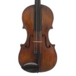 Bohemian Violin labelled Joan Udalricus Eberle, fecit Pragae, 1790, the two piece back of medium