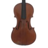 Scottish violin by and labelled Made by Williamson Blyth, Edinburgh 893, 14 3/16", 36cm