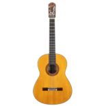 Manuel Reyes Flamenco guitar, made in Cordoba, Spain, circa 1972; Back and sides: cypress, minor