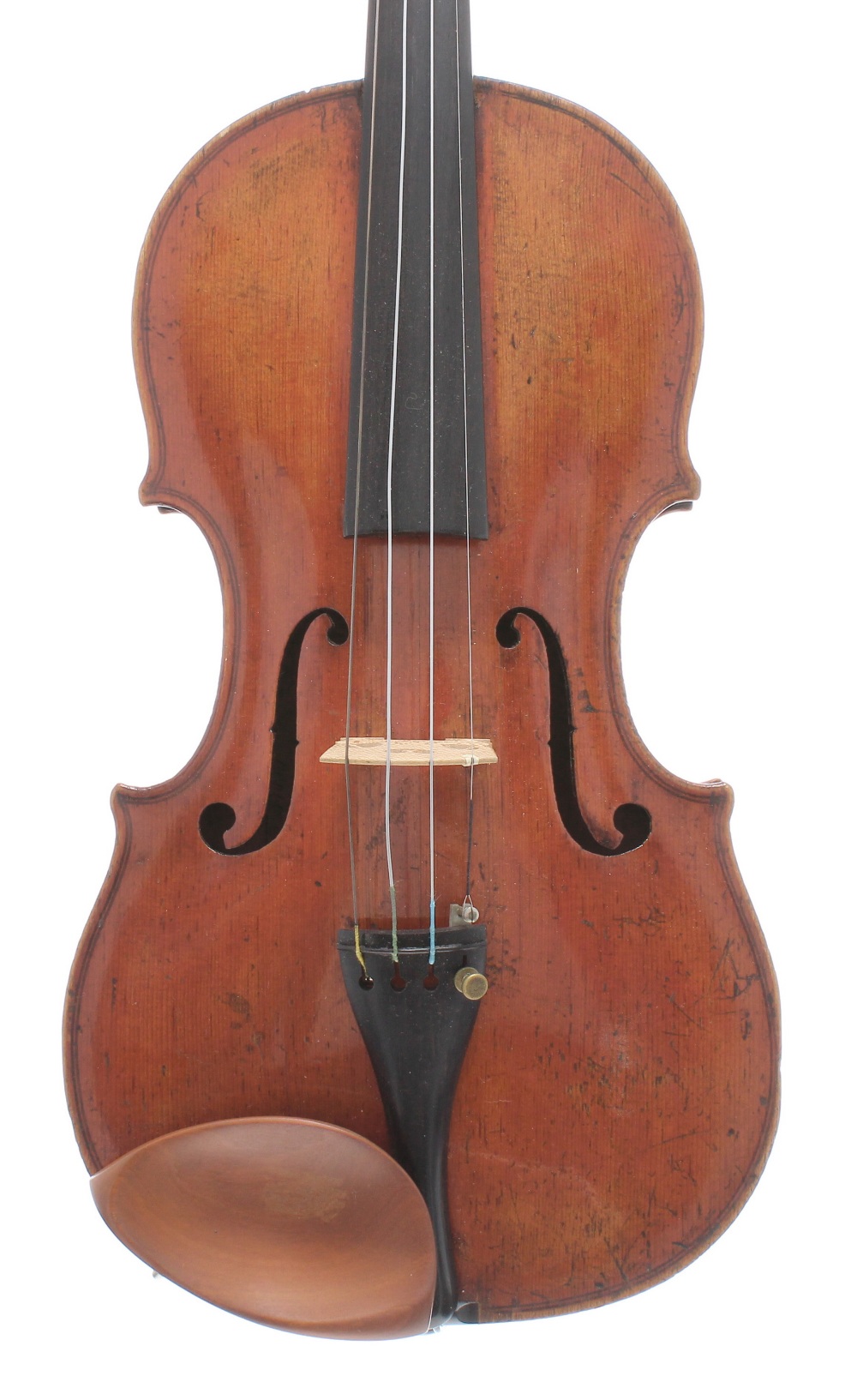 Irish violin by and labelled Made by Thos. Perry and Wm Wilkinson, Musical Instrument Makers, no. 4,