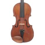 Irish violin by and labelled Made by Thos. Perry and Wm Wilkinson, Musical Instrument Makers, no. 4,