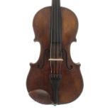 Violin circa 1900 labelled Petrus Joannes Mantegatia..., 14 3/16", 36cm