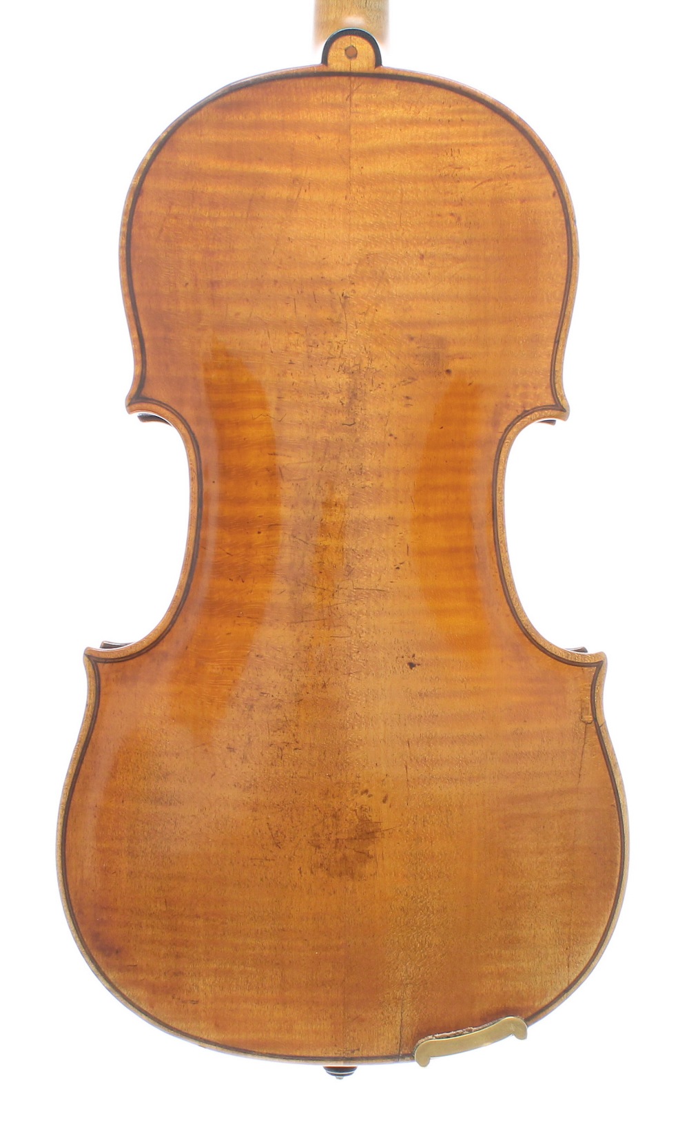 Interesting 18th century violin, unlabelled, the two piece back of faint medium curl with similar - Image 2 of 4