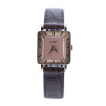 Universal 18ct rose gold square cased gentleman's wristwatch, ref. 110201-1, circa late 1950s,