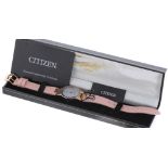 Citizen Eco-Drive Axiom Date Diamond set lady's wristwatch, ref. GA1058-08A, rose gold plated case
