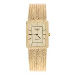 Longines Quartz 9ct yellow gold gentleman's bracelet dress watch, import hallmark for London 1979,