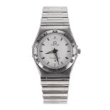 Omega Constellation stainless steel lady's bracelet watch, silvered dial with baton markers and