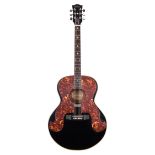 Hondo Guitars Little Sister LS55B acoustic guitar; Finish: black, scratches to the back;