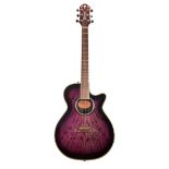Crafter FX-550EQ acoustic guitar, made in Korea; Finish: purple burst; Fretboard: rosewood; Frets: