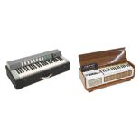 Hohner Symphonic 30 suitcase keyboard in need of servicing; together with a Farfisa piano organ I (